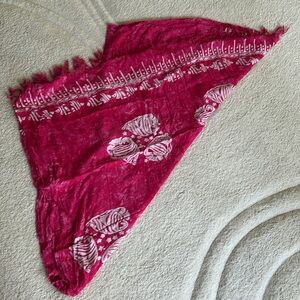 Boho Chic Pareo Pink Batik Sarong Beach Pool Bikini Wrap